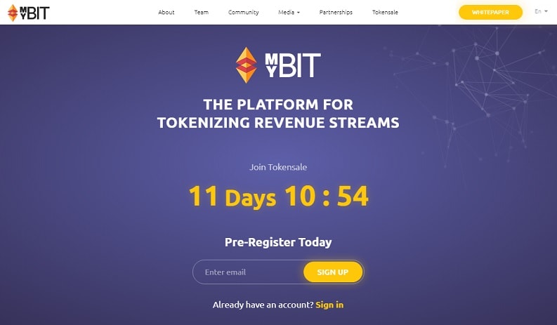 mybit historia crowdsale myb