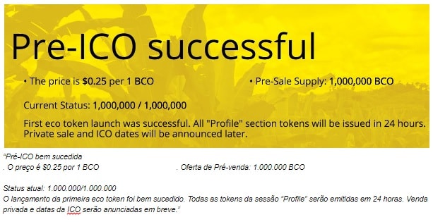 Bananacoin - Fase Pré ICO termina em sucesso. BTCSoul.com