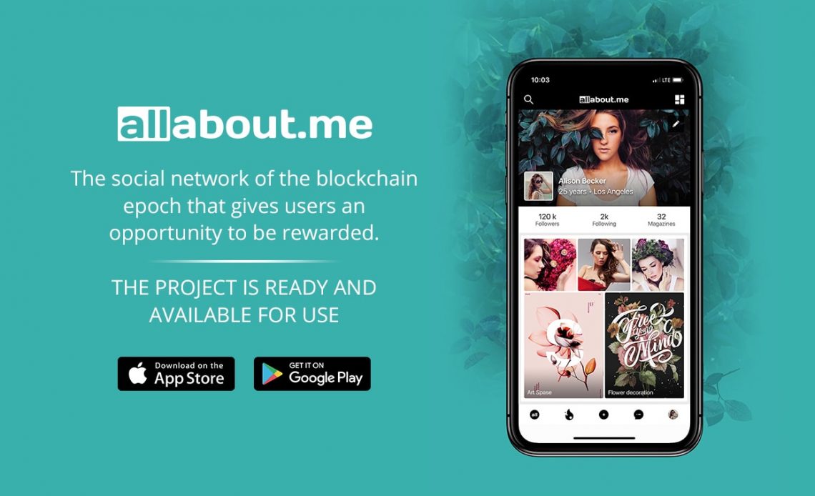O mundo está mudando; e rápido. Allabout.me é uma rede social de nova geração baseada nos princípios da justiça e transparência entre a rede e seu usuário. Ela combina os benefícios das moedas digitais do futuro – tais como Bitcoin – e a tecnologia de Blockchain para oferecer a oportunidade de receber recompensas pela utilização de seus serviços.