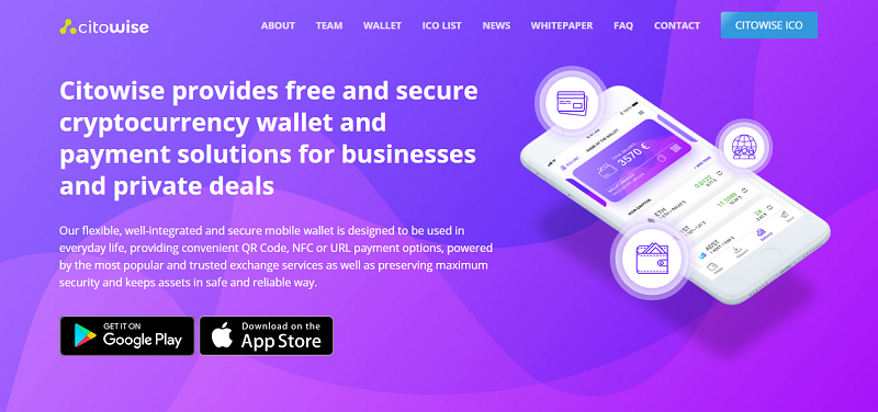 A Citowise integrou em seu aplicativo a possibilidade de adquirir Bitcoin e Ethereum através de cartões de débito e crédito Visa/Mastercard e American Express. Os planos dos desenvolvedores são expandir essa funcionalidade para outras criptomoedas como: BCH, LTC, XRP, NEO e outros.